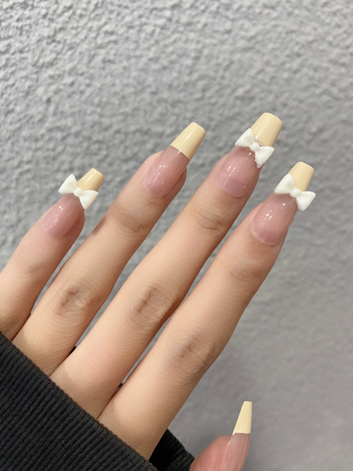 French nail tip with  bow